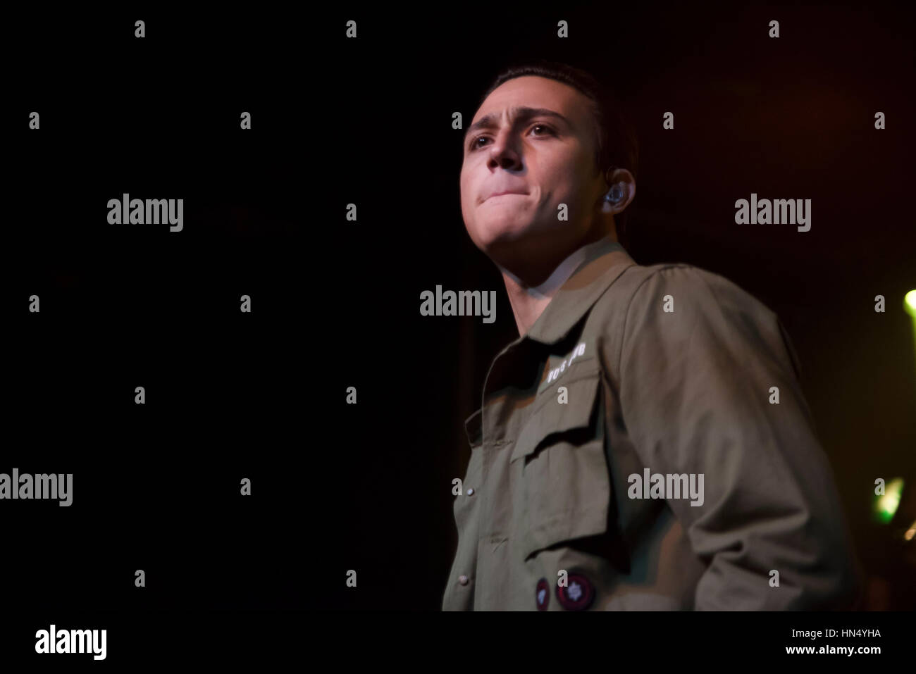 London, UK. 07th Feb, 2017. British singer Zak Abel performs on stage at London Scala. He has released two extended plays, entitled Joker presents Zak Abel and One Hand in the Future. Credit: Alberto Pezzali/Pacific Press/Alamy Live News Stock Photo