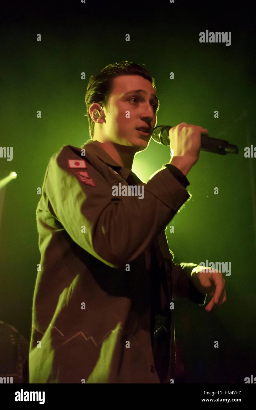 London, UK. 07th Feb, 2017. British singer Zak Abel performs on stage at London Scala. He has released two extended plays, entitled Joker presents Zak Abel and One Hand in the Future. Credit: Alberto Pezzali/Pacific Press/Alamy Live News Stock Photo