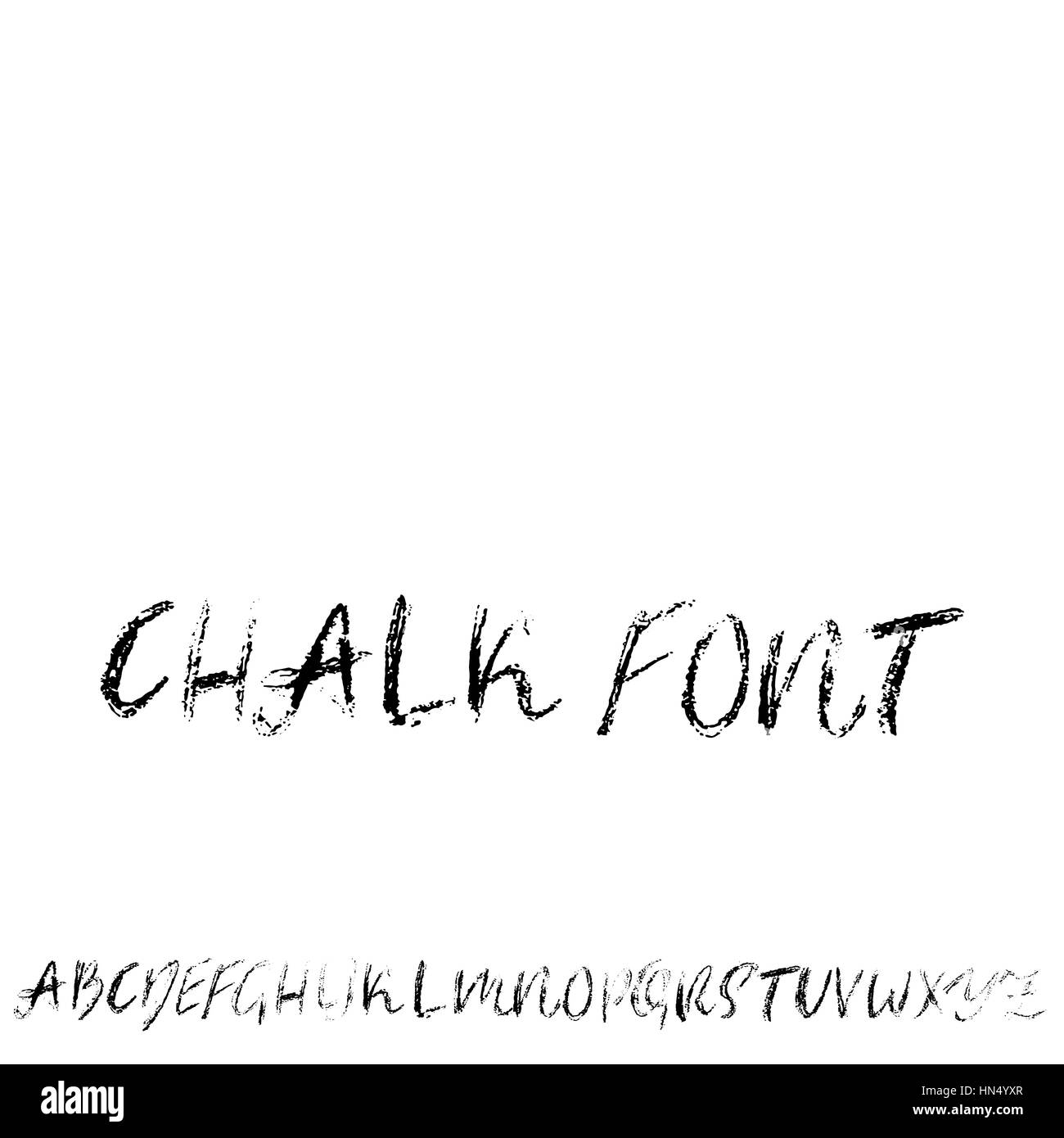 Handwritten vector chalked alphabet. Imitation texture of chalk. Modern hand drawn alphabet. Isolated letters. Stock Vector