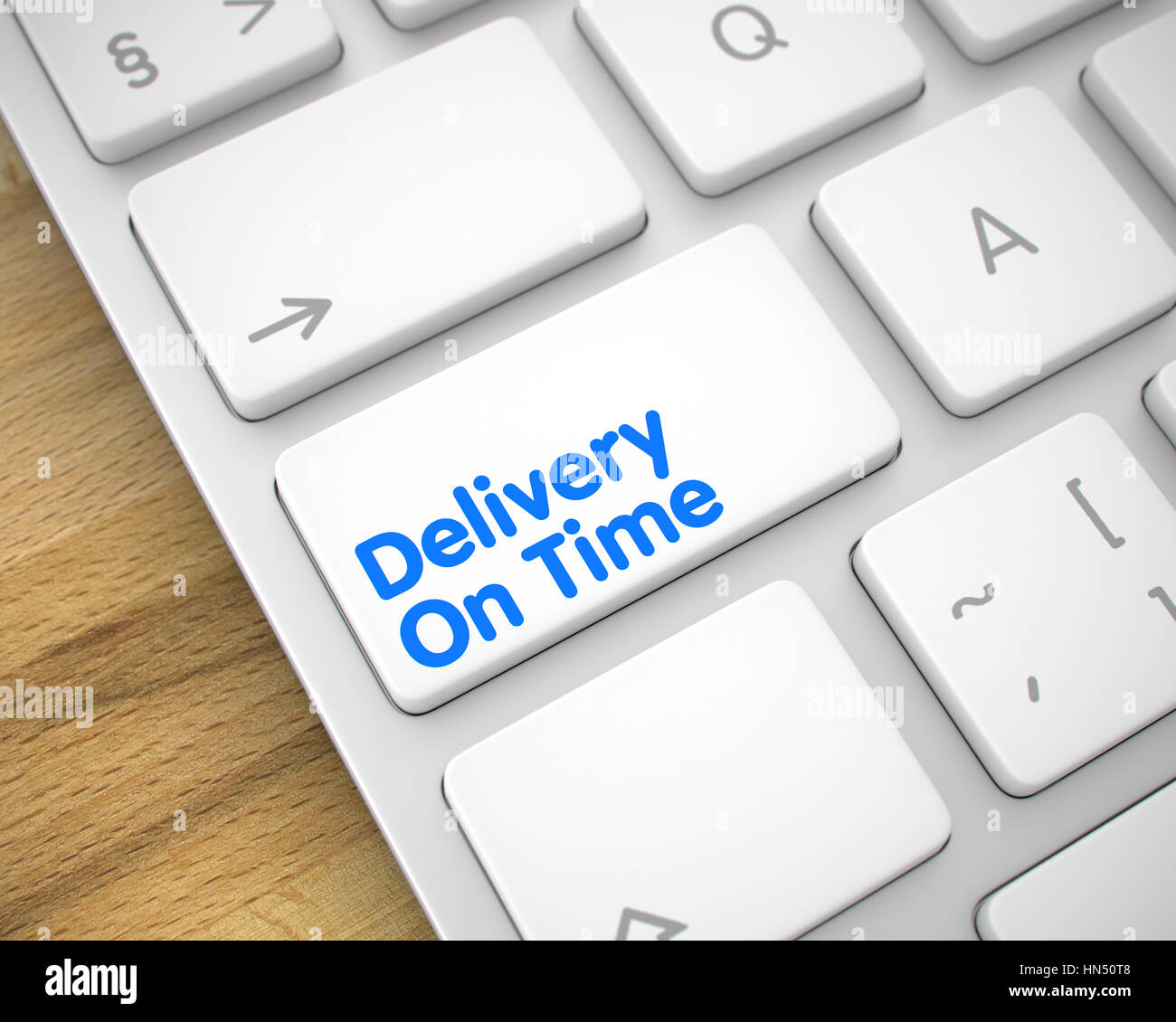 Delivery On Time. White Keyboard Keypad. 3D Stock Photo Alamy