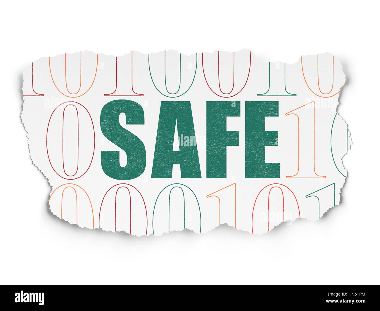 Safety concept: Painted green text Safe on Torn Paper background with ...