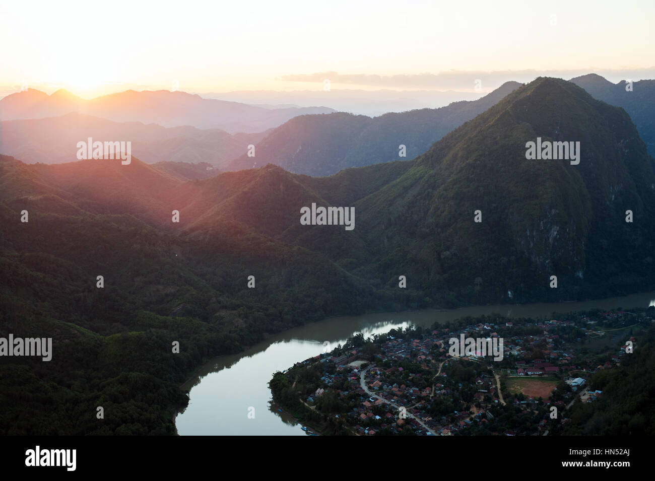 Sunset In Nong Khiaw Laos Stock Photo Alamy Sunset In Nong Khiaw Laos Stock Photo Alamy