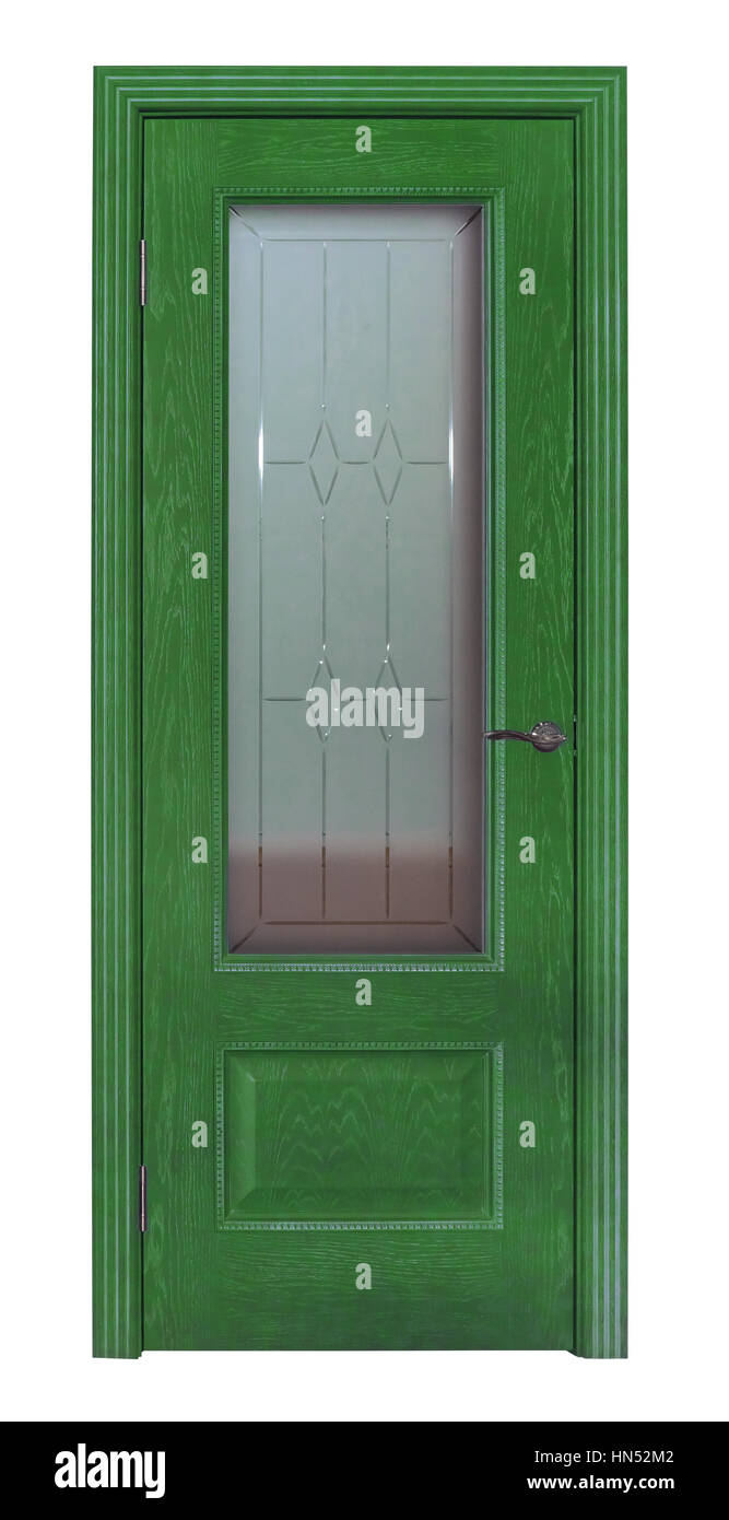 Green room door isolated Stock Photo