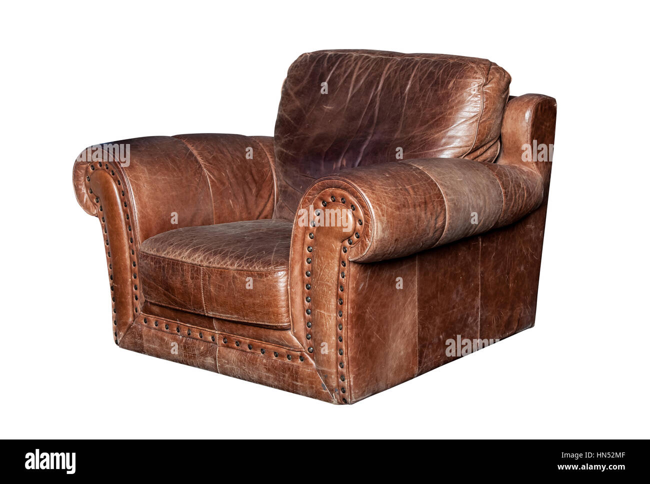 Brown leather chair Stock Photo Alamy