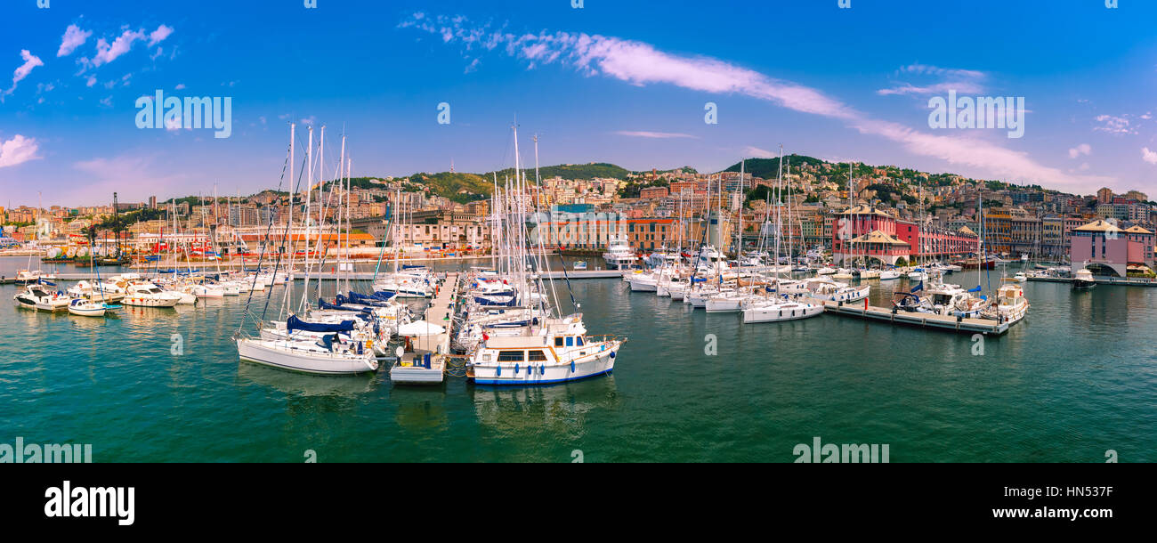 Marina Porto Antico Genova, Genoa, Italy. Stock Photo