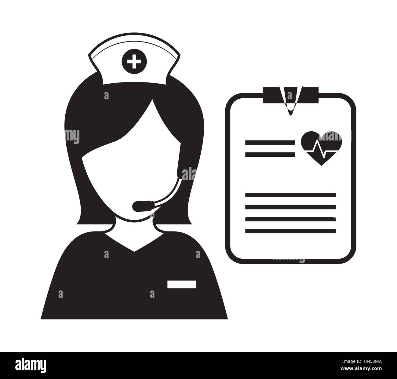 doctor with medical care icon image black and white vector illustration ...