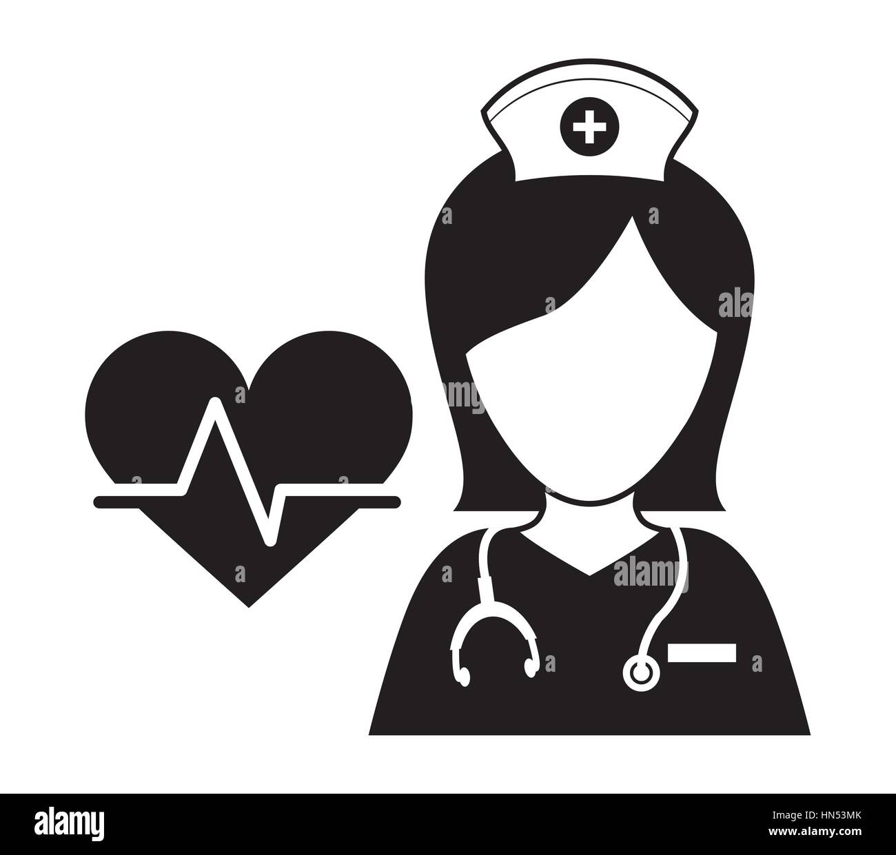 doctor with medical care icon image black and white vector illustration ...