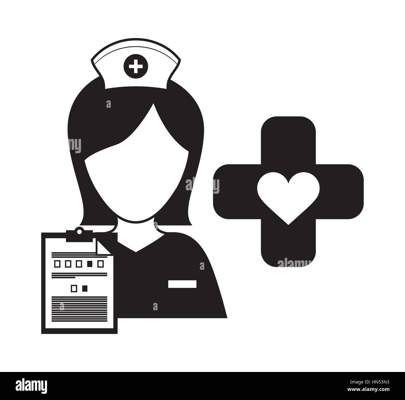 doctor with medical care icon image black and white vector illustration ...
