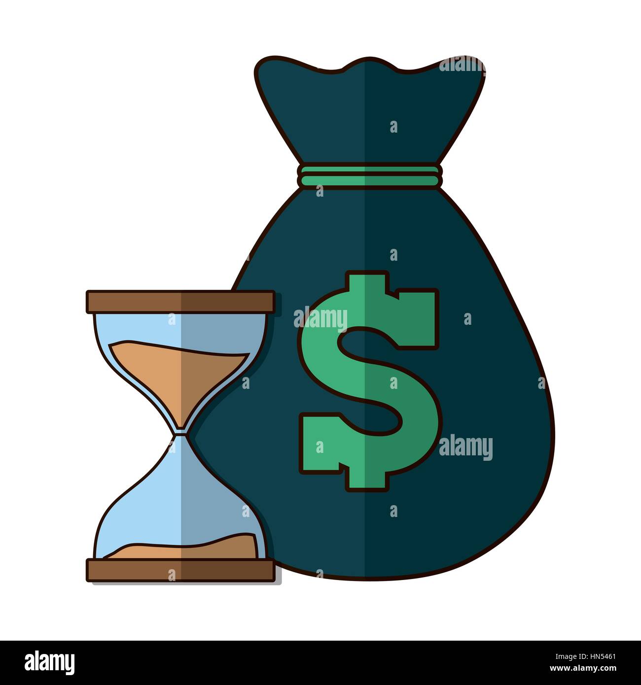 money and hourglass business related icons image vector illustration ...