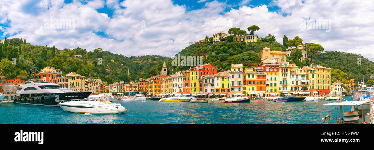 Panorama of Portofino, Italian Riviera, Liguria Stock Photo