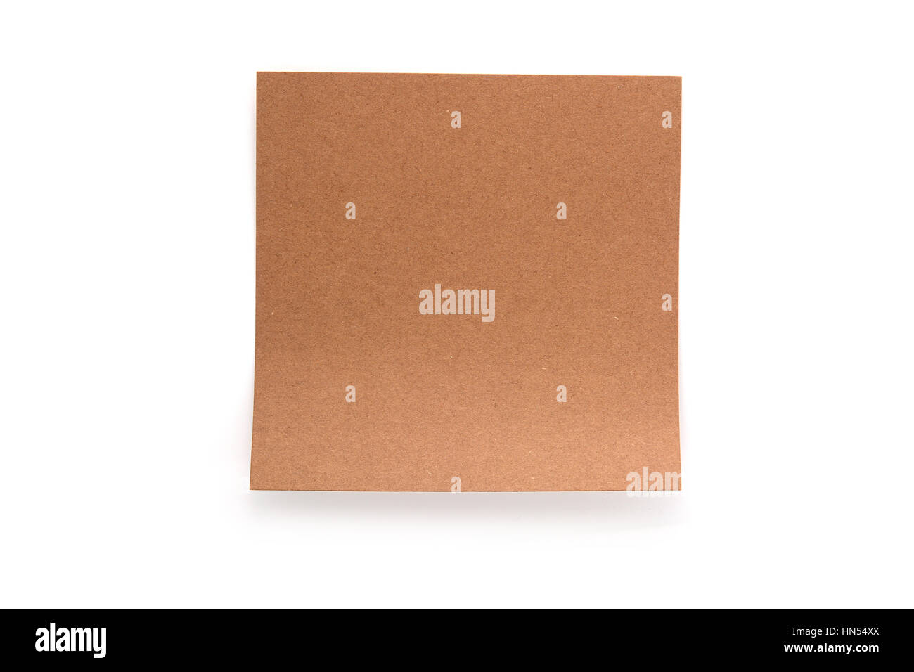 Brown paper stick note with shadow on white background Stock Photo - Alamy
