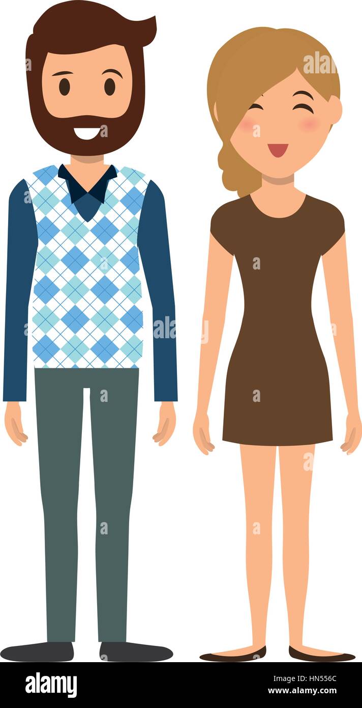 Cute couple cartoon icon vector illustration graphic design Stock ...