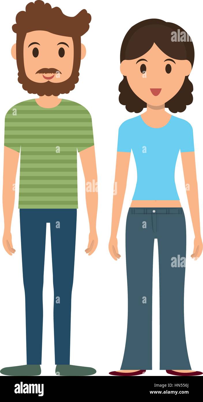 Young couple cartoon profile isolated Stock Vector Image & Art - Alamy