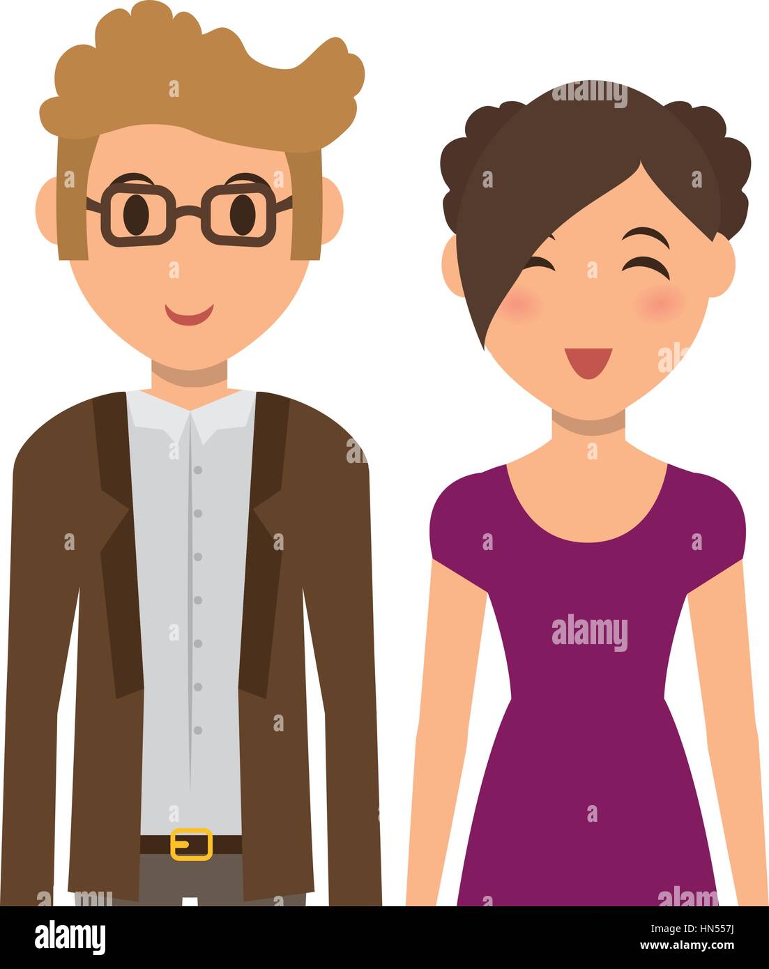 Cute couple cartoon icon vector illustration graphic design Stock ...