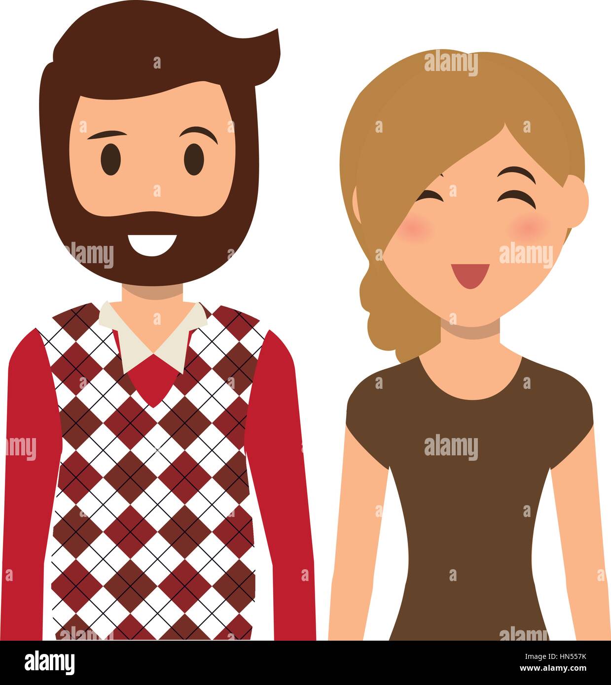 Cute couple cartoon icon vector illustration graphic design Stock ...