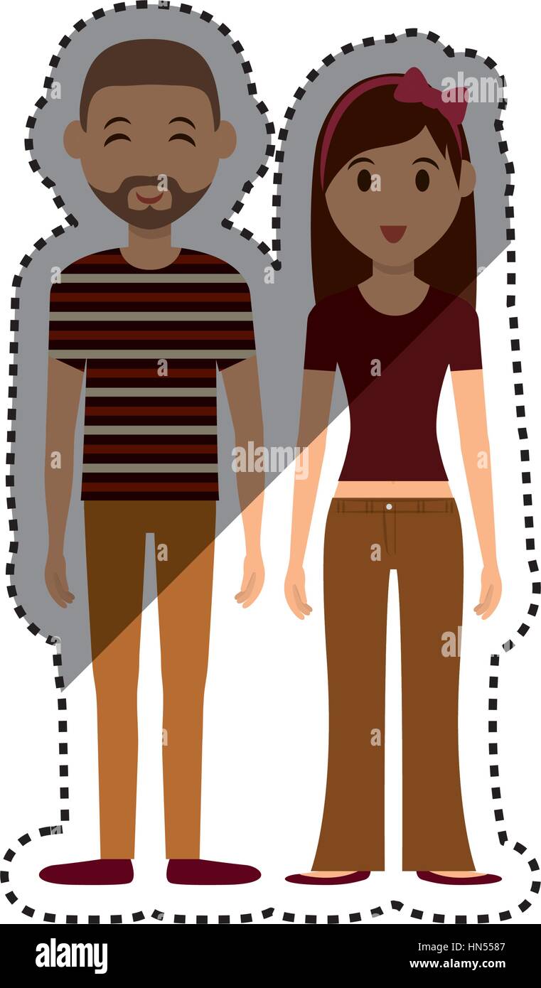 Cute couple cartoon icon vector illustration graphic design Stock ...