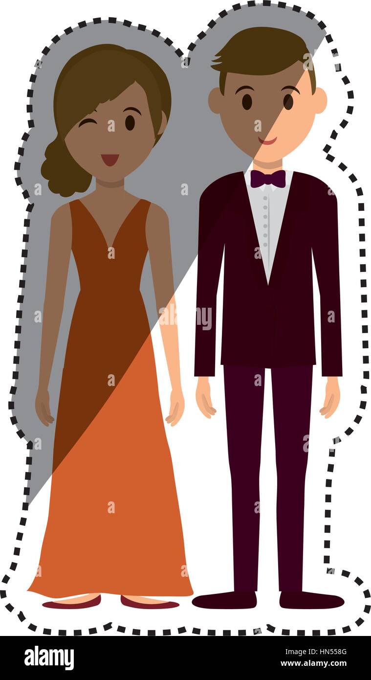 Cute couple cartoon icon vector illustration graphic design Stock ...