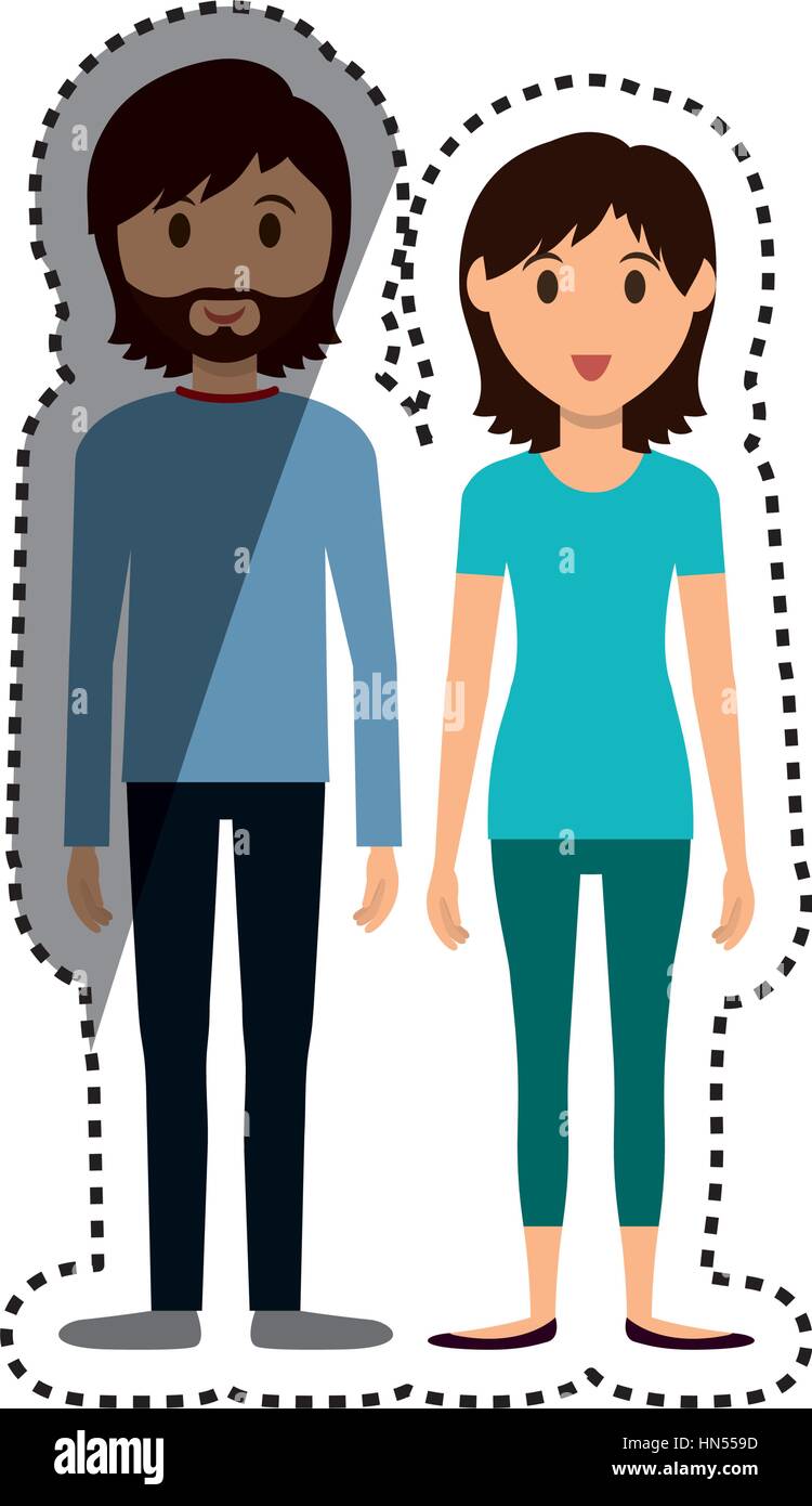 Cute couple cartoon icon vector illustration graphic design Stock ...