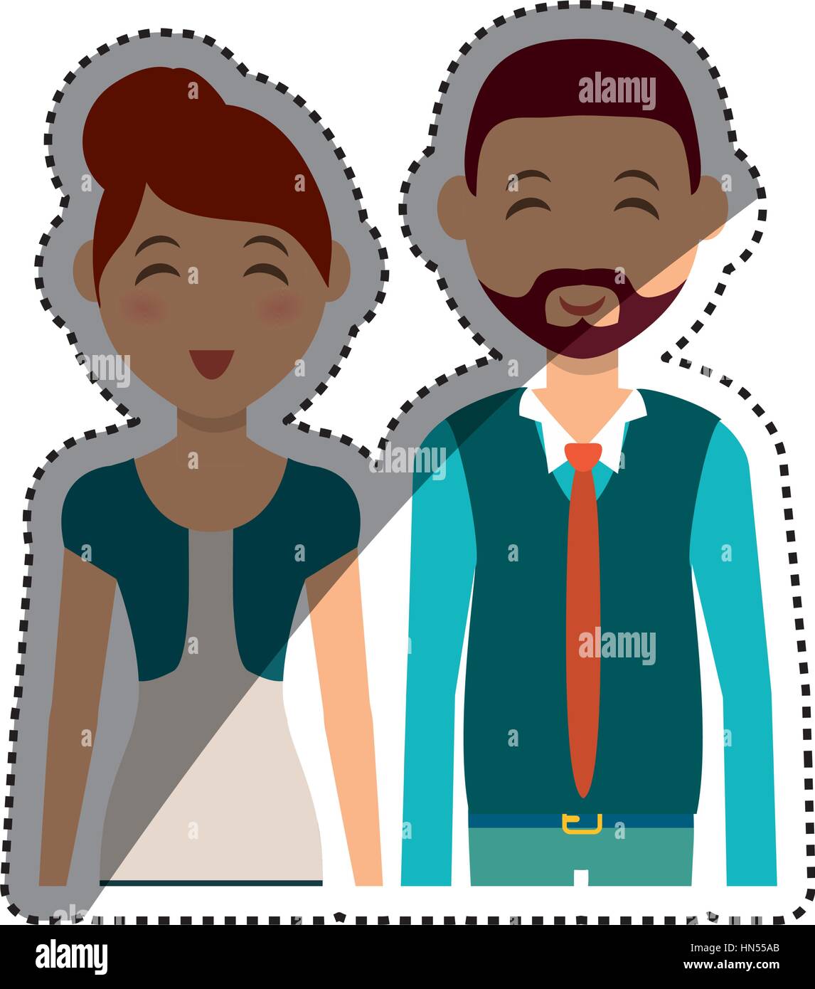 Cute couple cartoon icon vector illustration graphic design Stock ...