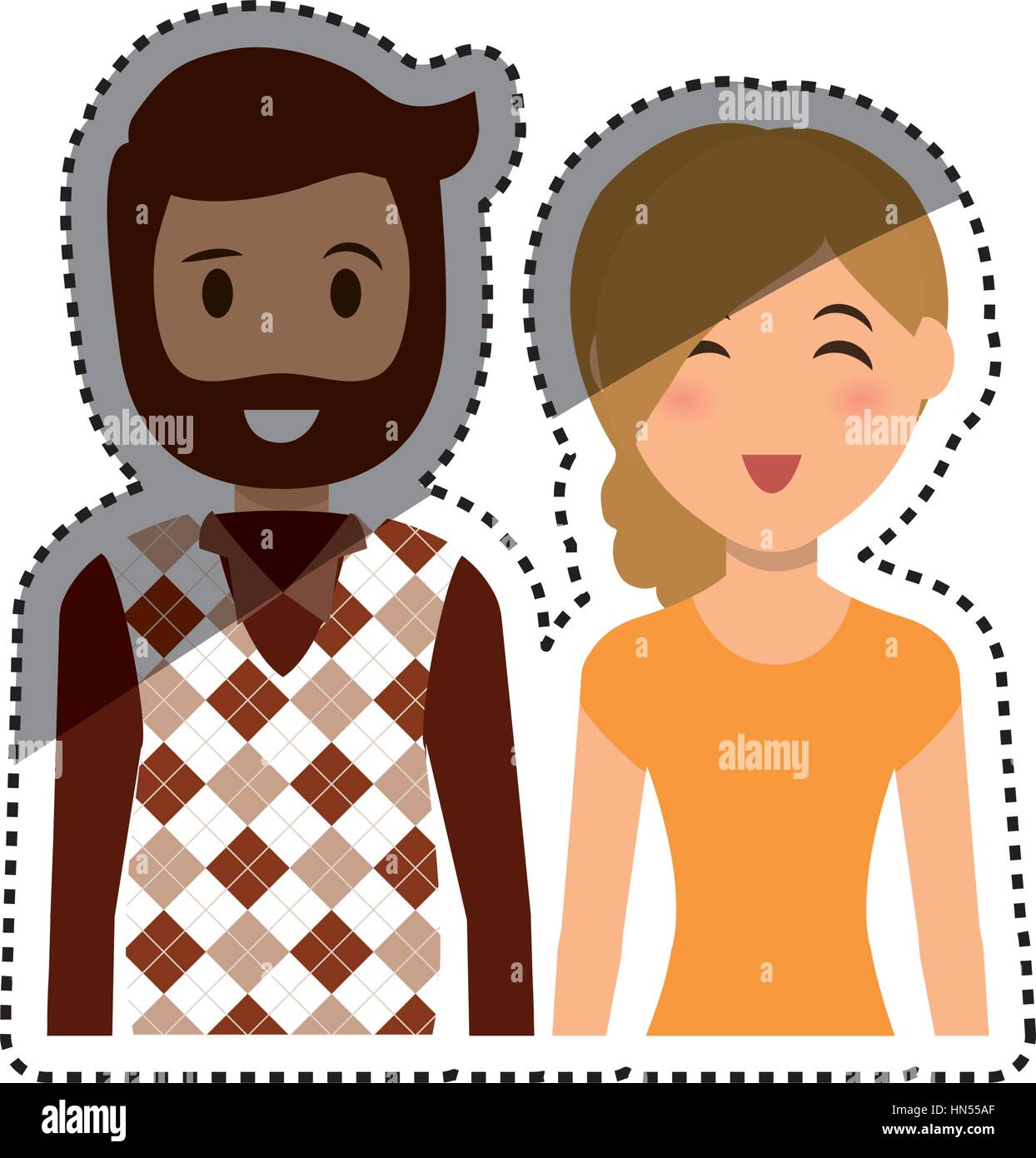 Cute couple cartoon icon vector illustration graphic design Stock ...