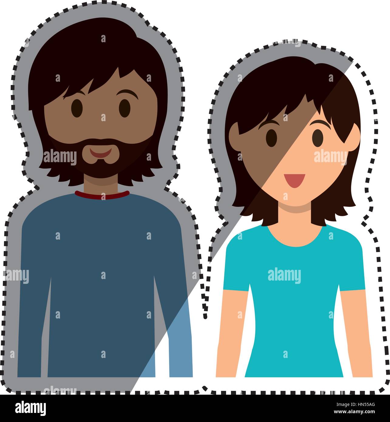 Cute couple cartoon icon vector illustration graphic design Stock ...