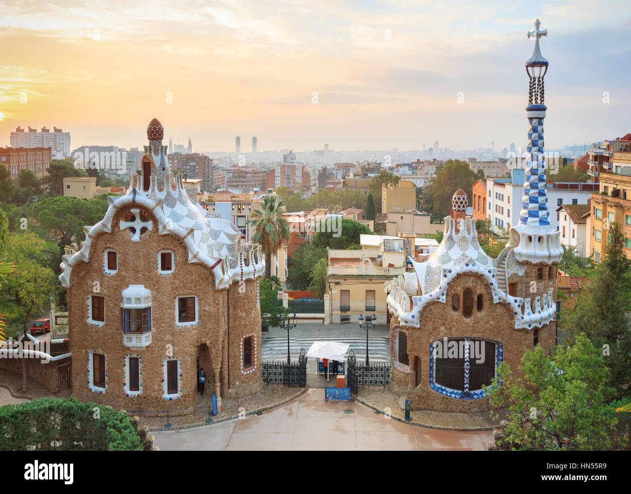 Famous Park Guell, Spain Stock Photo