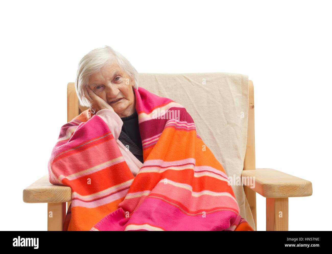 Elderly woman sitting in a chair hi-res stock photography and images ...