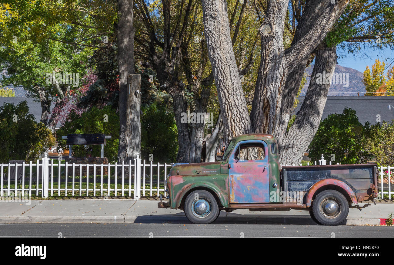 Classic car on main street Bridgeport, California, America Stock Photo