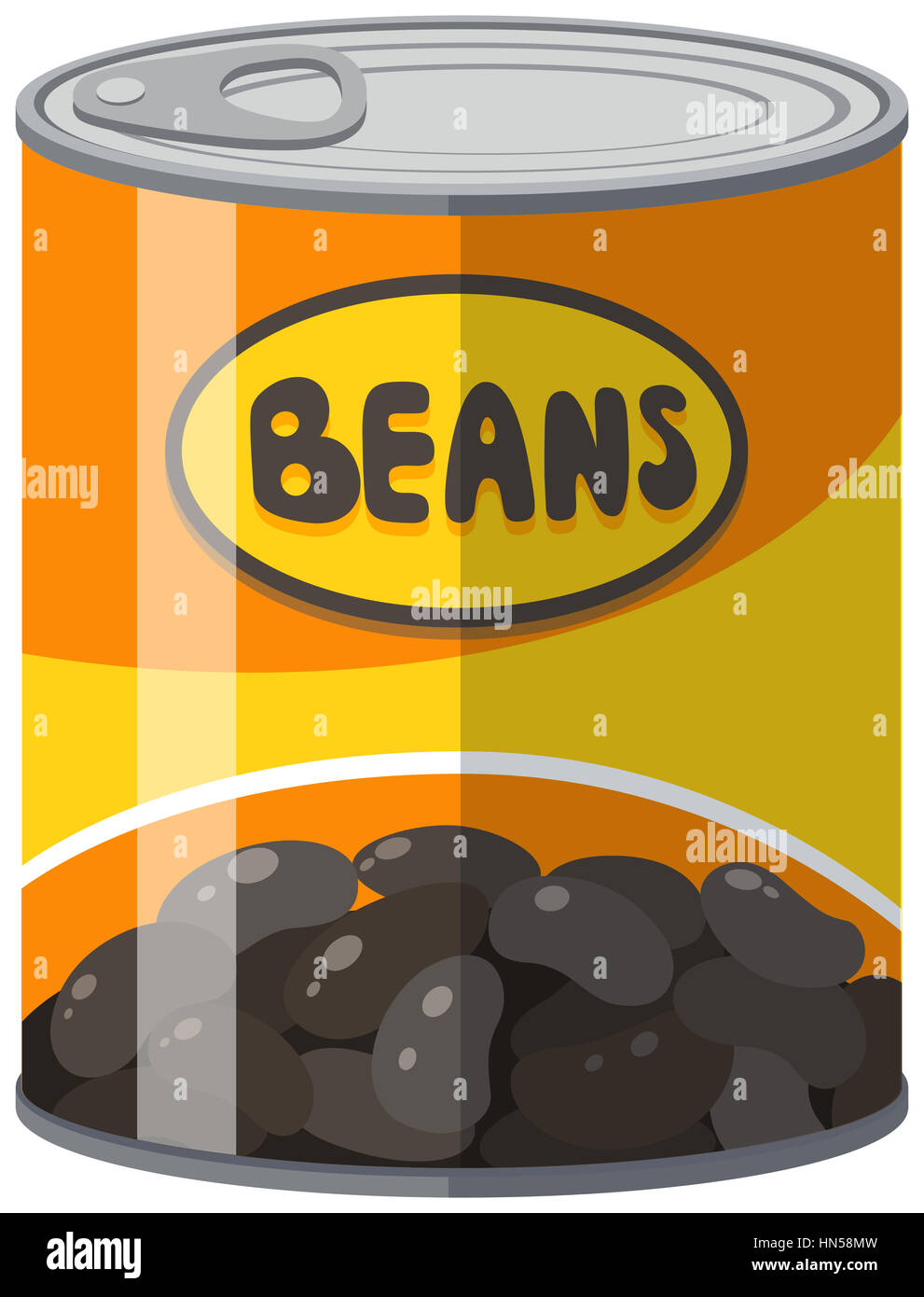 Black beans in aluminum can illustration Stock Photo Alamy
