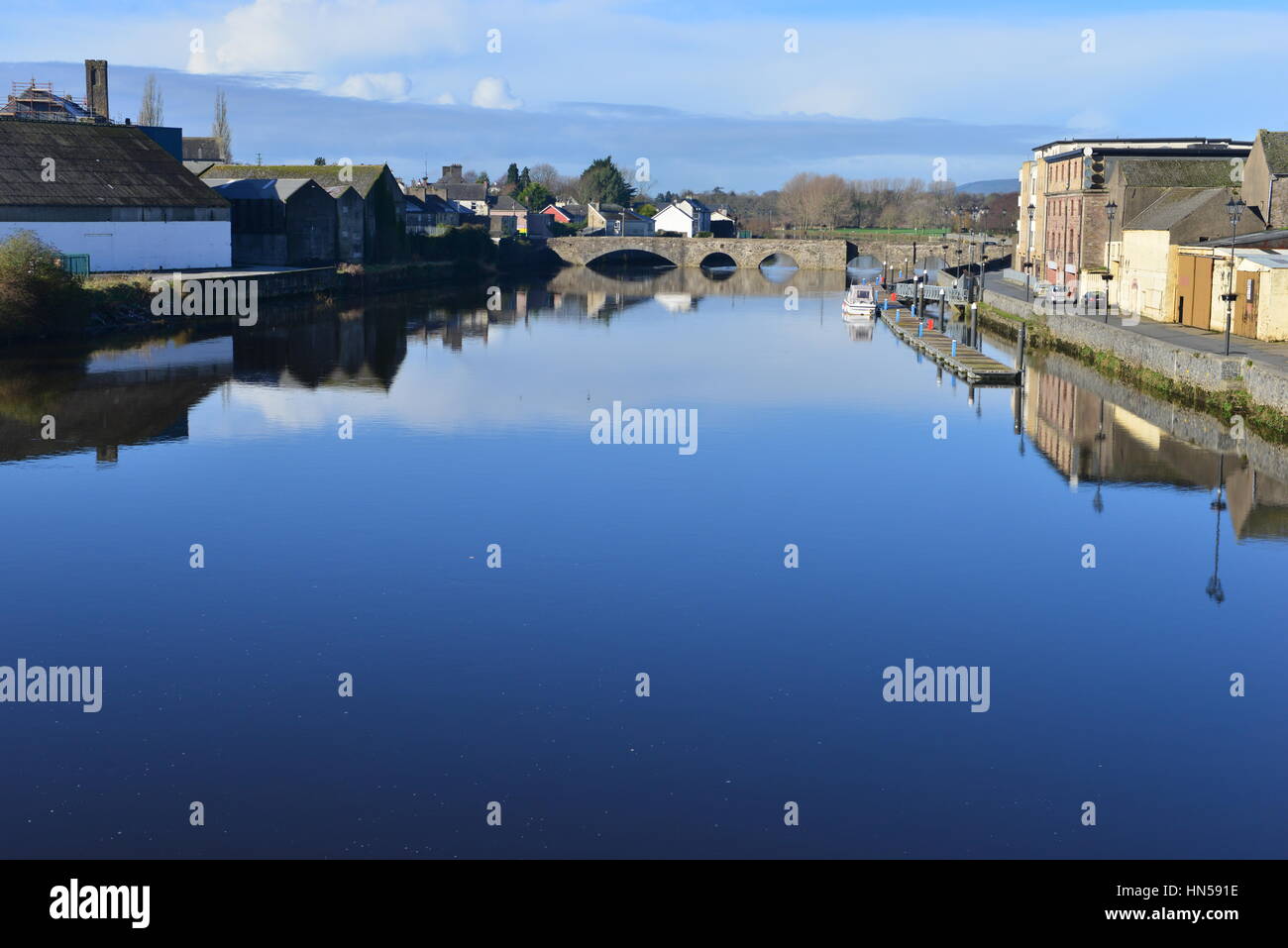 The River Suir at CarrickonSuir in County Tipperary, Ireland Stock