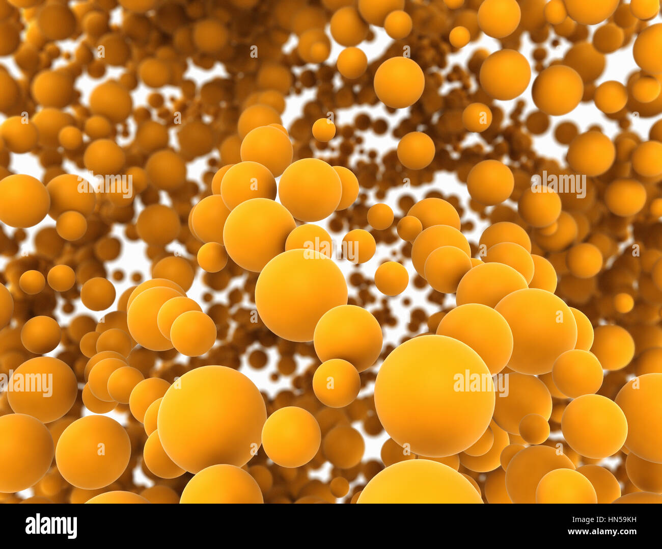 Abstract cluster of orange organic spheres Stock Photo