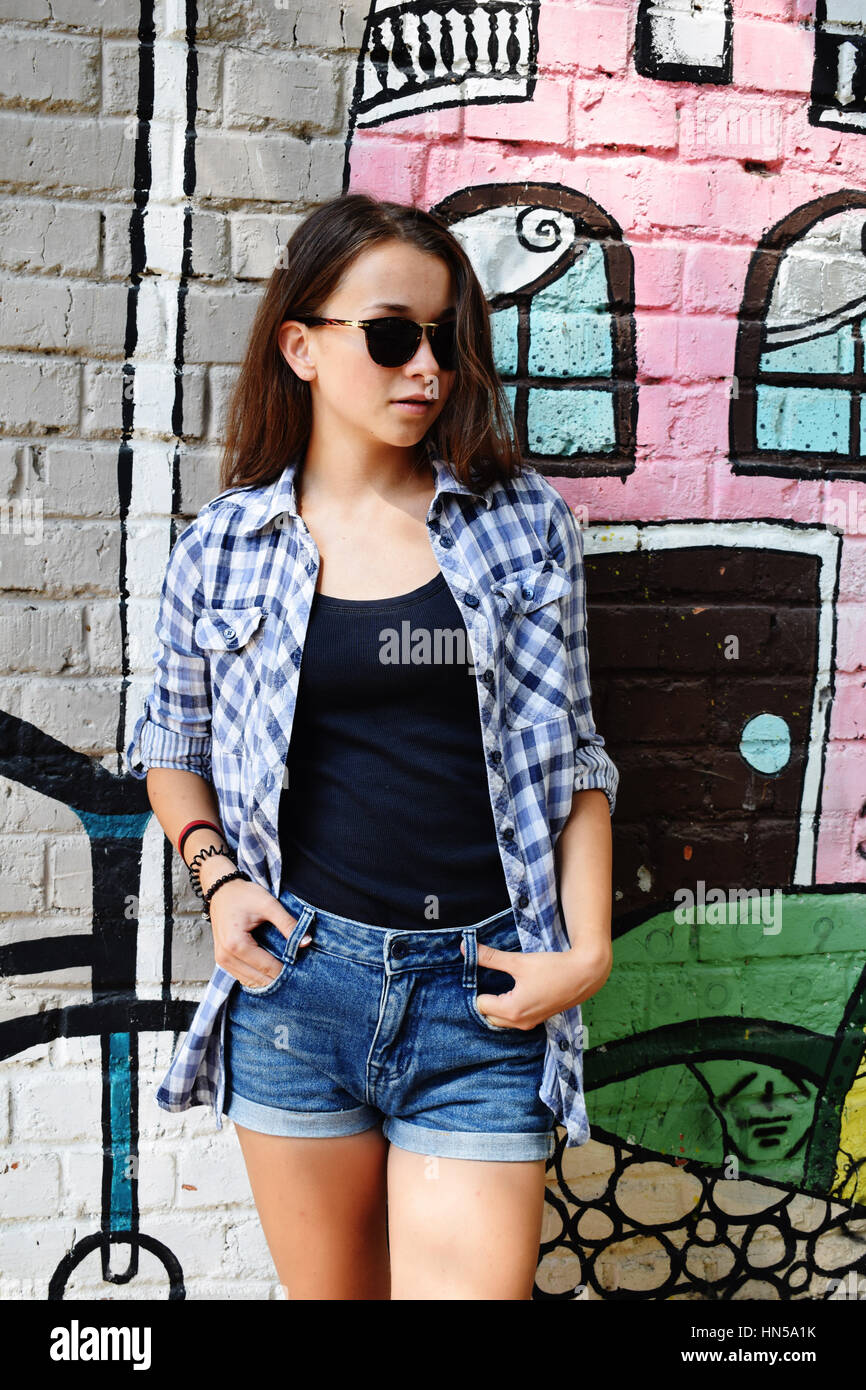 Portrait of beautiful teenage girl in 