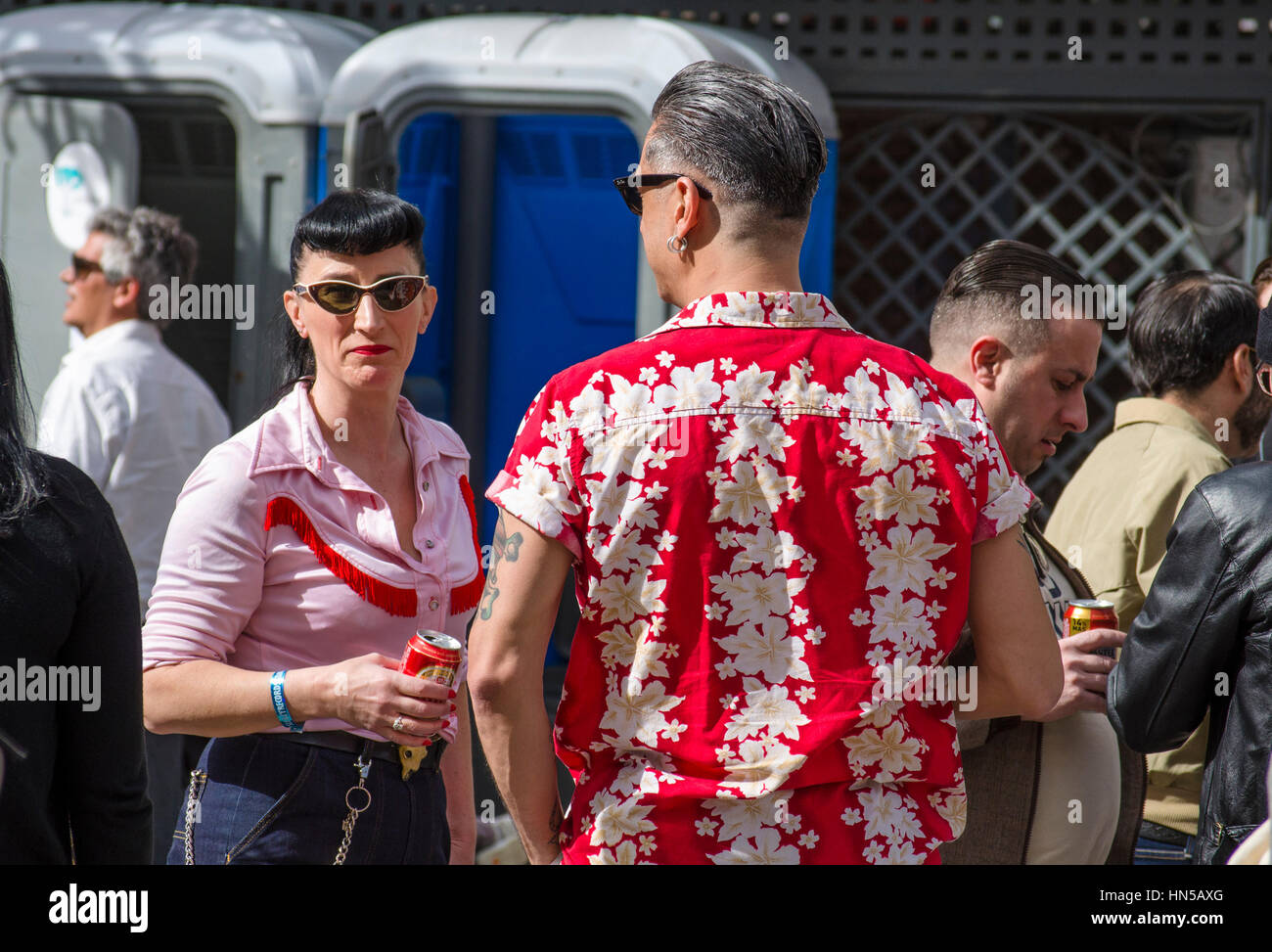 People in fifties style at 2016 Rockabilly festival, Rockin Race Jamboree,  Torremolinos, Andalusia, Spain Stock Photo - Alamy