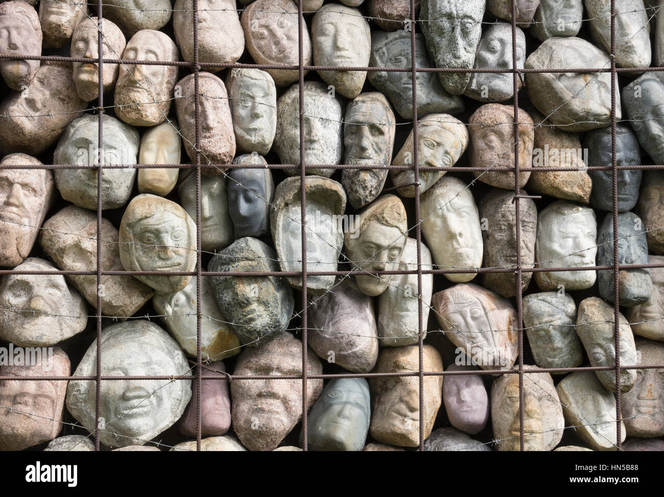 stones with faces Stock Photo