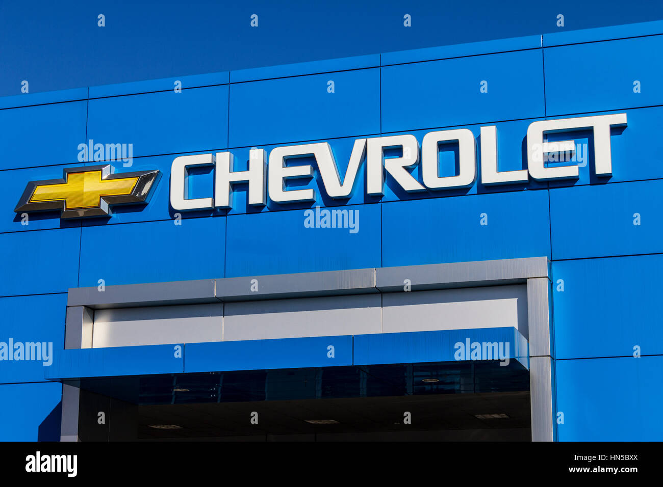 Indianapolis - Circa February 2017: Chevrolet Automobile Dealership. Chevrolet is a Division of General Motors II Stock Photo