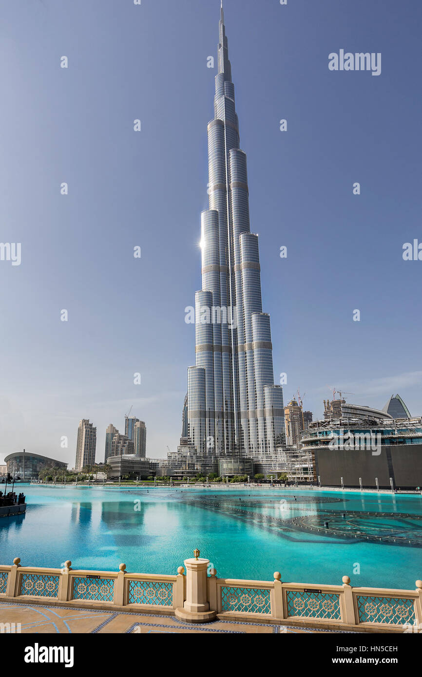 Burj Khalifa in Dubai Stock Photo