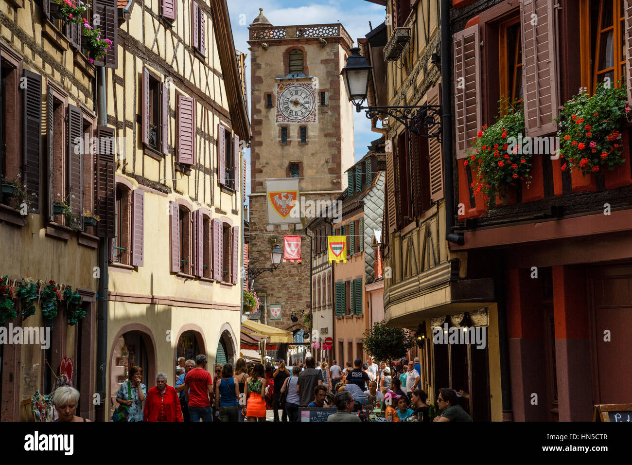 Tour des Bouchers, Ribeauvillé, Alsace, France Stock Photo