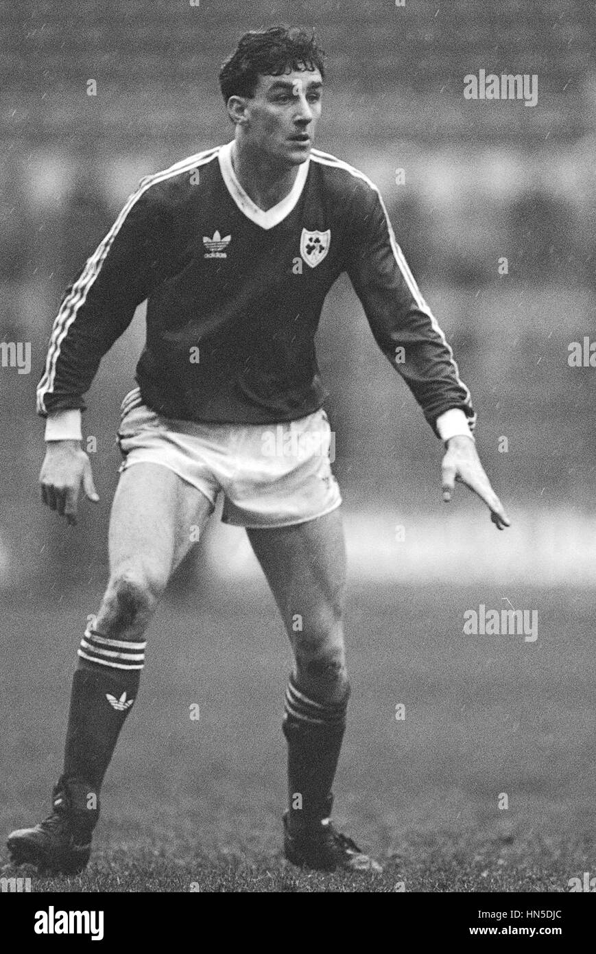 JOHN ALDRIDGE EIRE & OXFORD UNITED FC 16 March 1986 Stock Photo