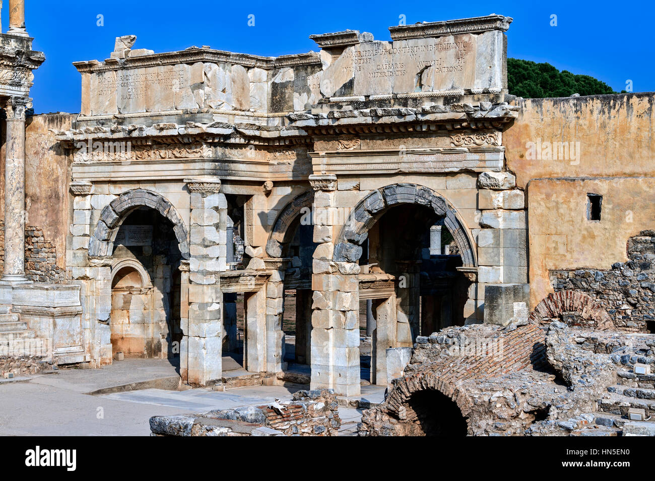 The Augustus Gate Ephesus Turkey Stock Photo
