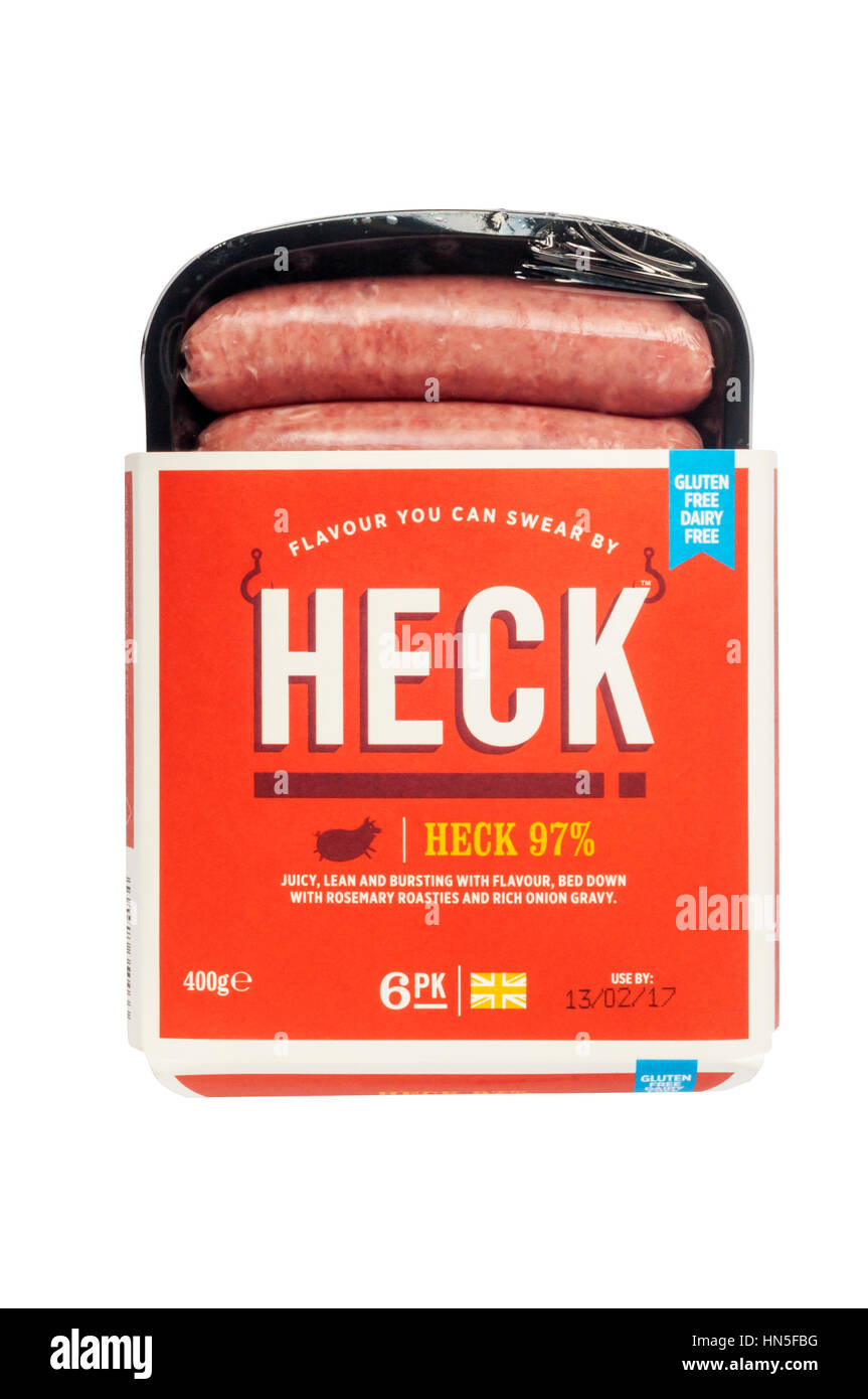 A packet of Heck glutenfree 97 pork sausages Stock Photo Alamy