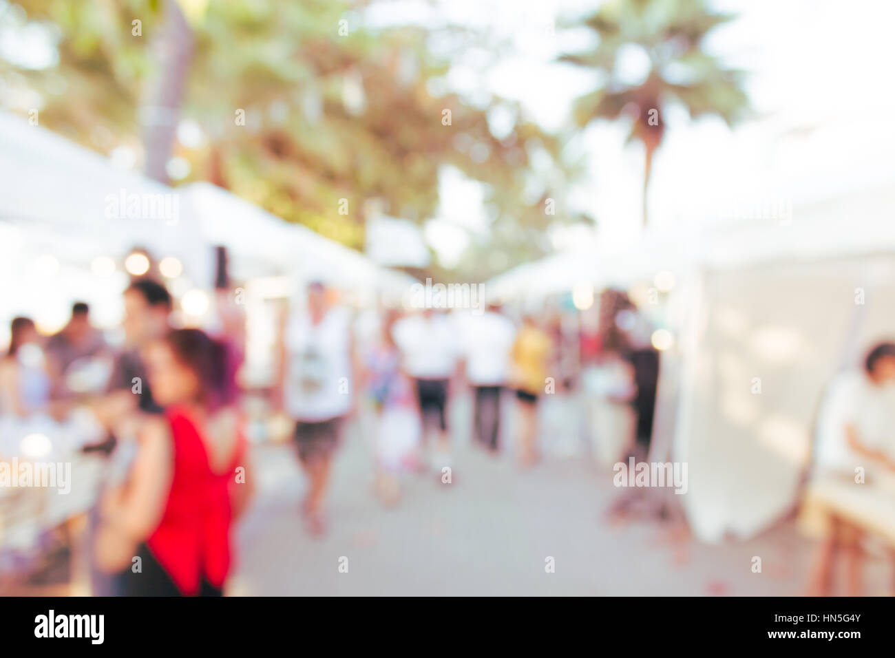 abstract blur day outdoor market booth for background Stock Photo - Alamy