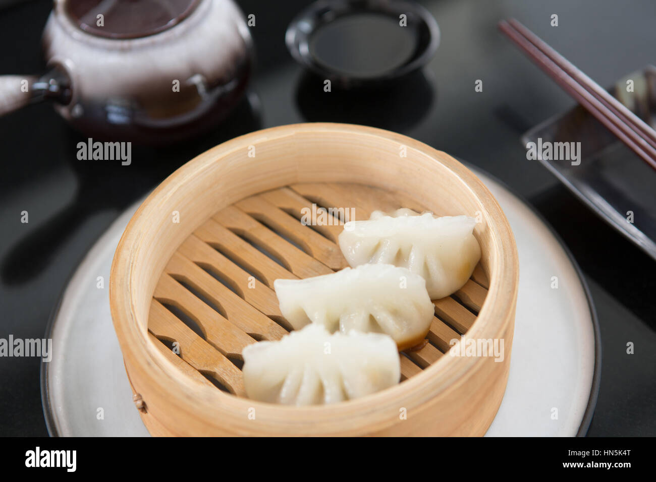 Closeup of steamed dumplings in bamboo steamer Stock Photo Alamy