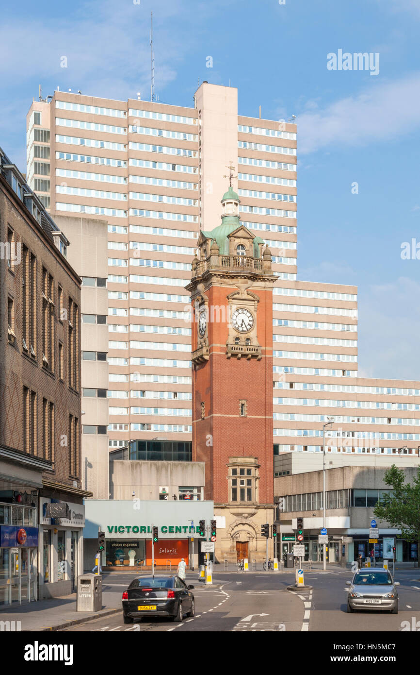 The clock tower, Victoria Centre, Nottingham, England, UK Stock Photo