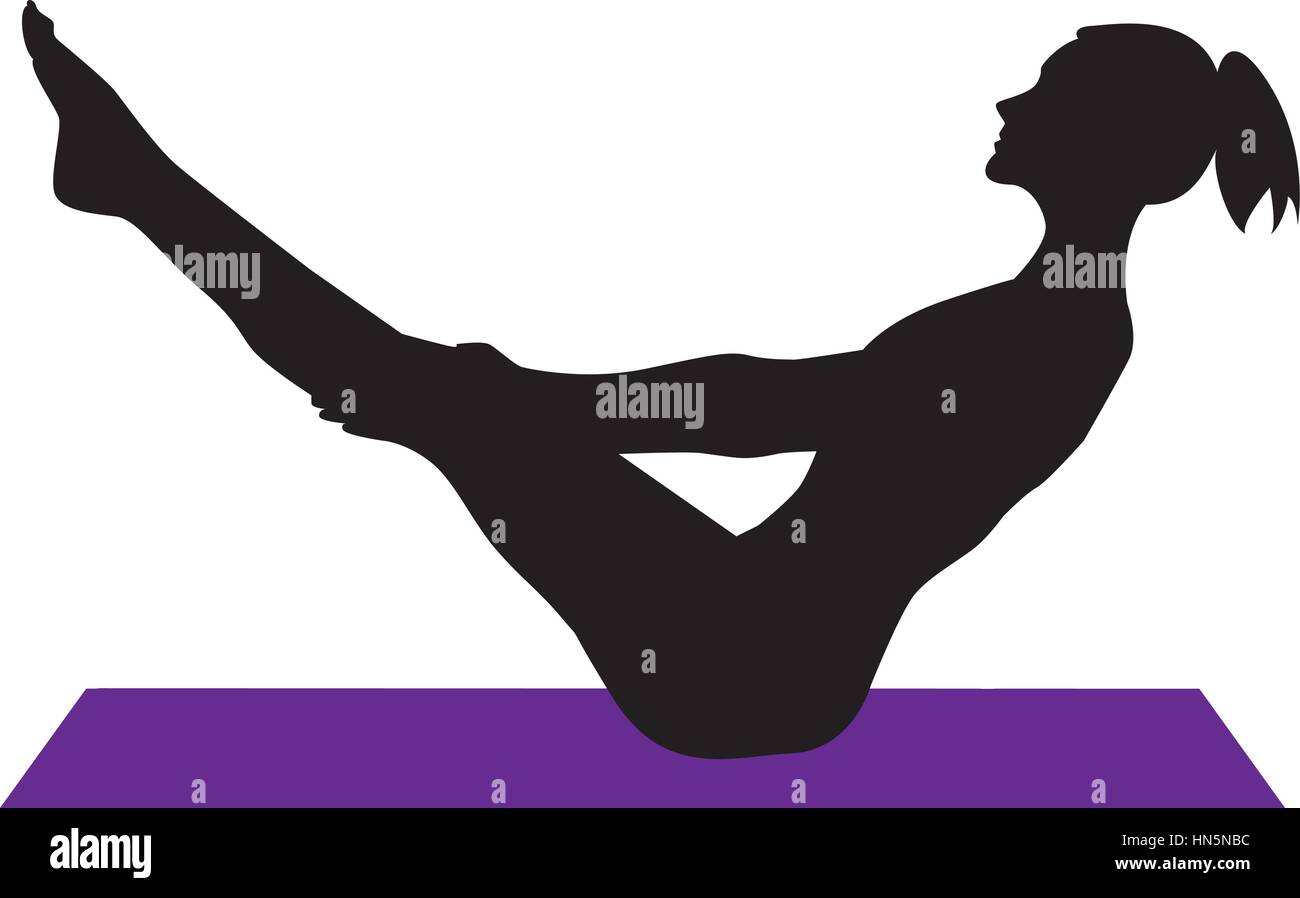 Woman doing yoga or pilates. Stretching exercises Stock Vector Image