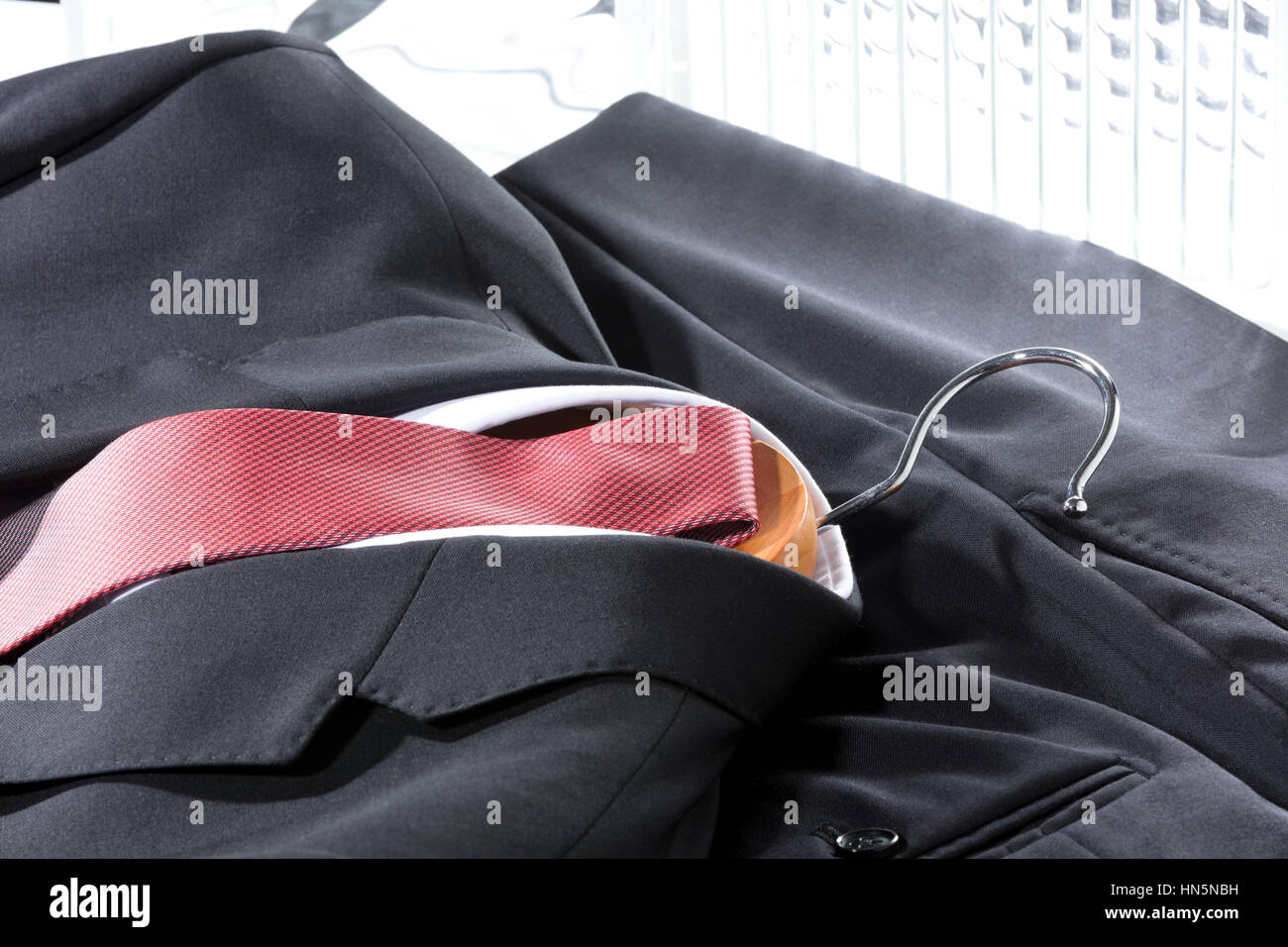 looking for the best suit in tailoring Stock Photo