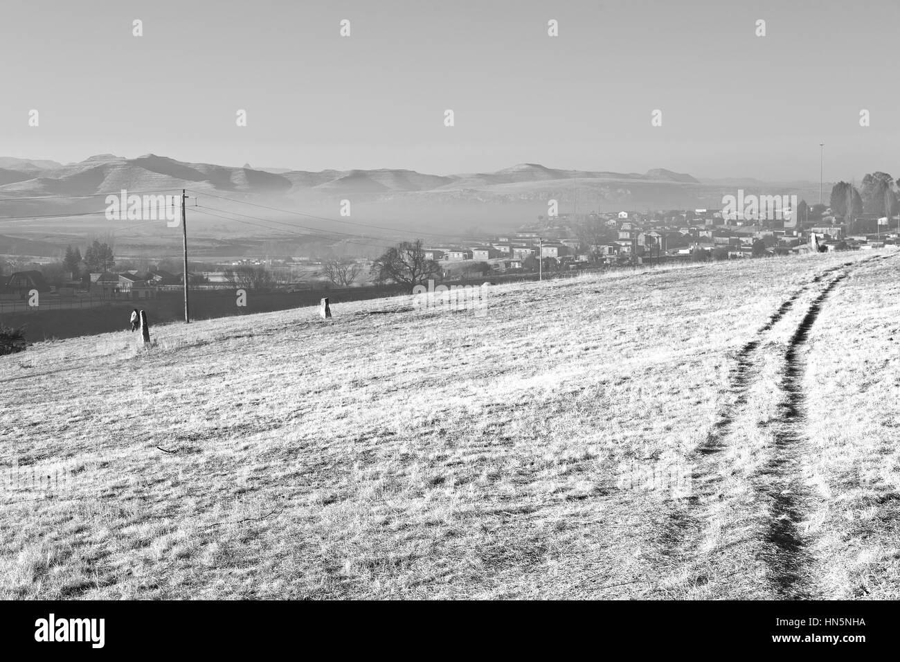 Africa fog fence Black and White Stock Photos & Images - Alamy