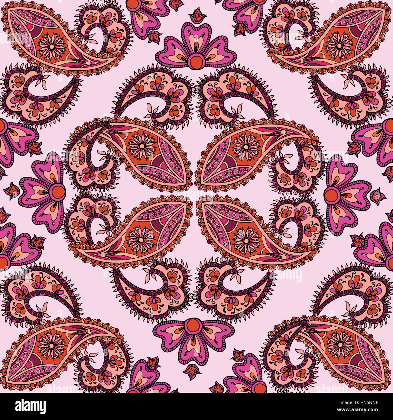 Flourish tiled pattern. Abstract floral geometric seamless oriental