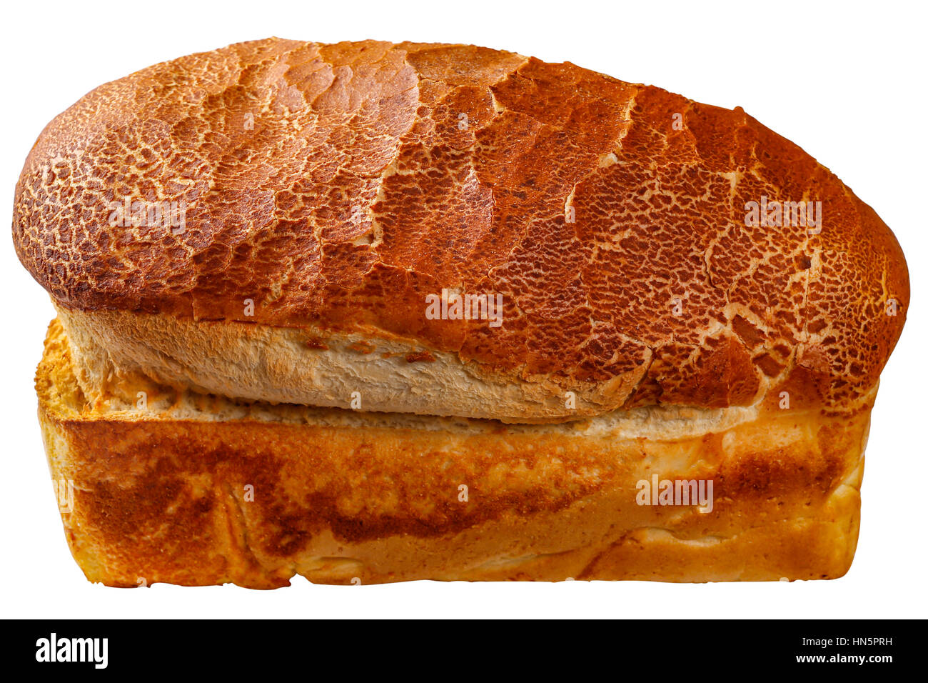 One backed big bread isolated over white background with clipping path Stock Photo
