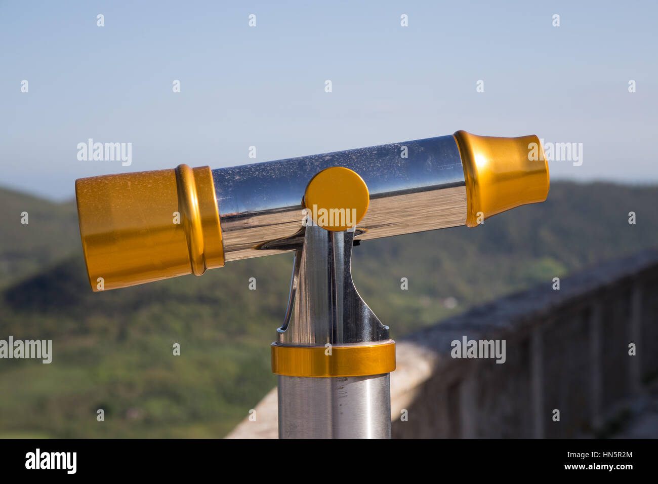 Telescope for viewing the surrounding landscape Stock Photo Alamy