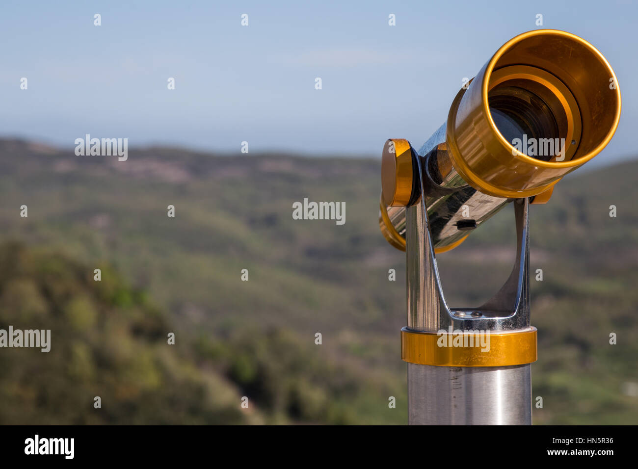 Telescope for viewing the surrounding landscape Stock Photo Alamy